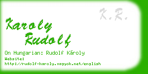 karoly rudolf business card