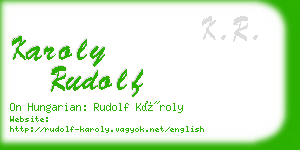 karoly rudolf business card